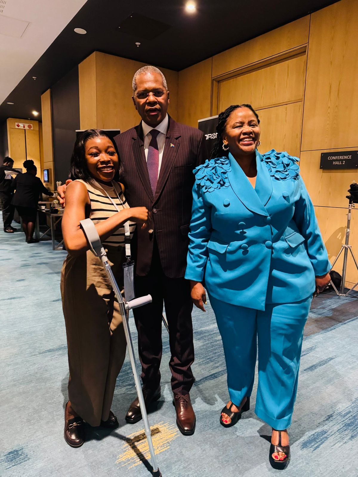 Esihle Mhluzi at a leadership conference with dignitaries